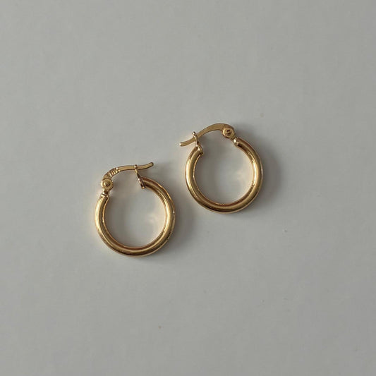 SMOOTH TUBULAR CANDONGAS 1.1CM 18K COLOR YELLOW GOLD - 1.21GR