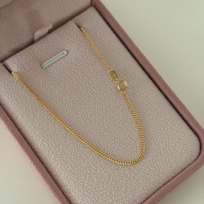 MINI CUBAN CHAIN 1.2MM YELLOW GOLD ITALY 18K 55CM - 2.19GR