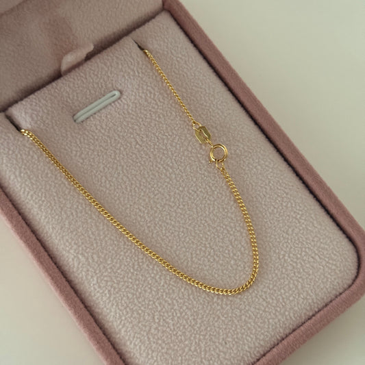 MINI CUBAN CHAIN 1.2MM YELLOW GOLD ITALY 18K 55CM - 2.19GR