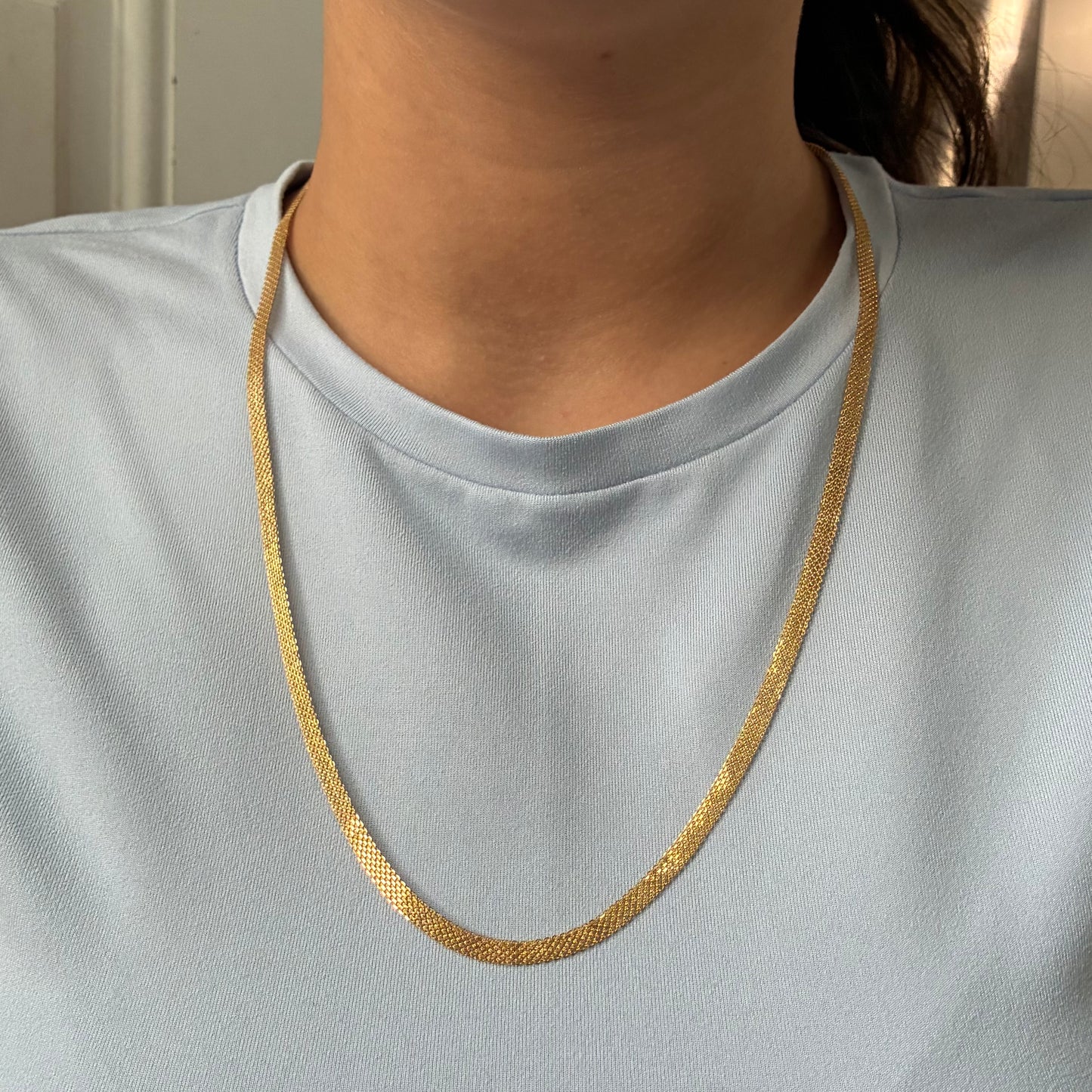 CADENA CHINA DIAMANTADA TRES CARRILES 4.0MM ORO AMARILLO ITALY 18K 60CM - 6,29GR