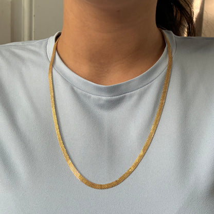 CADENA CHINA DIAMANTADA TRES CARRILES 4.0MM ORO AMARILLO ITALY 18K 60CM - 6,29GR