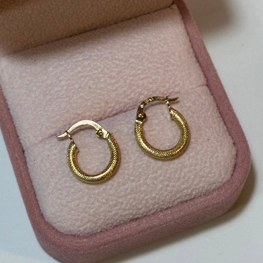 CANDONGAS DIAMANTADO PUNTEADO 1.1CM ORO AMARILLO COL 18K - 1,01GR