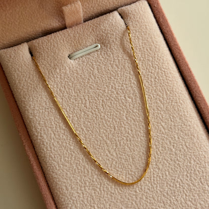 CADENA COLA DE RATON SINGAPUR 0.9MM ORO AMARILLO ITALY 18K 50CM - 2,15GR