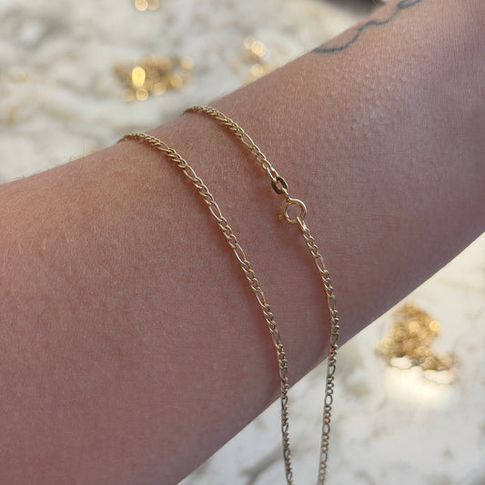 FIGARO CHAIN 3X1 1.8MM YELLOW GOLD ITALY 18K 50CM - 1.48GR