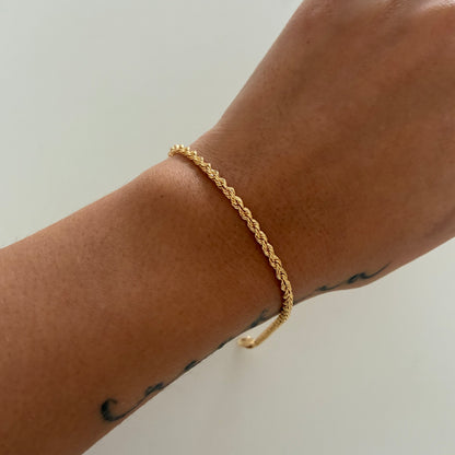 2.5MM YELLOW GOLD 18K ITALY BOW BRACELET 20CM - 2.37GR