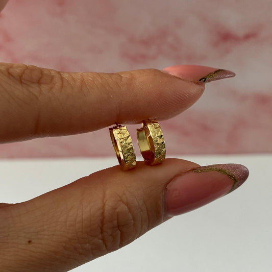 CANDONGAS CLIC DIAMANTADAS 0,9CM ORO AMARILLO ITALY 18K - 1,06GR