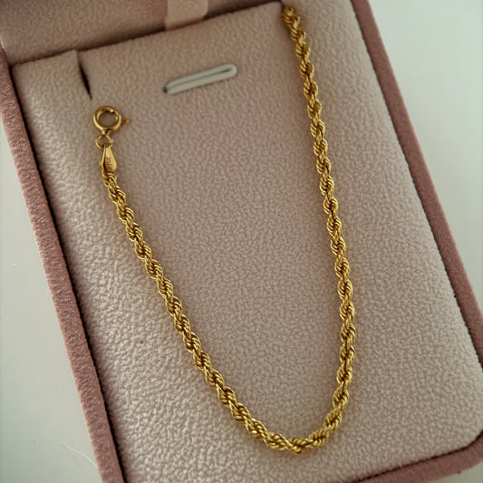 BRACELET BOW 2.5MM YELLOW GOLD ITALY 18K 19CM - 1.9GR