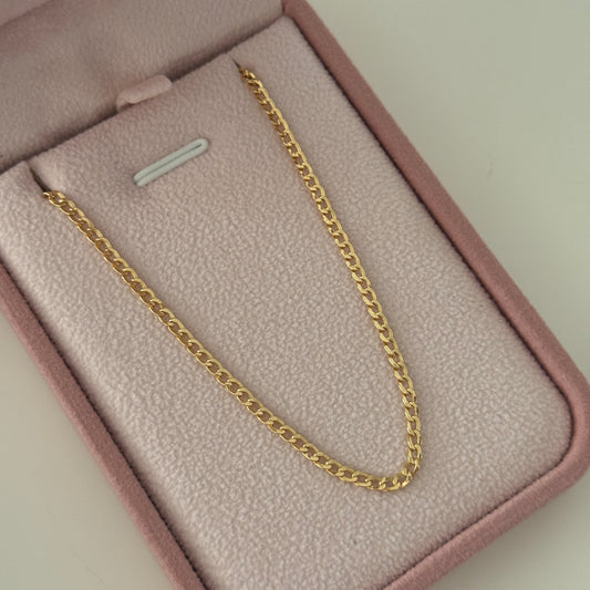 CUBAN CHAIN 2.2MM YELLOW GOLD ITALY 18K 45CM - 3.0GR
