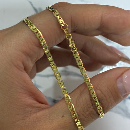 DIAMOND LADDER FLAT CHAIN 2.7MM 18K ITALIAN YELLOW GOLD - 45CM 4.81GR