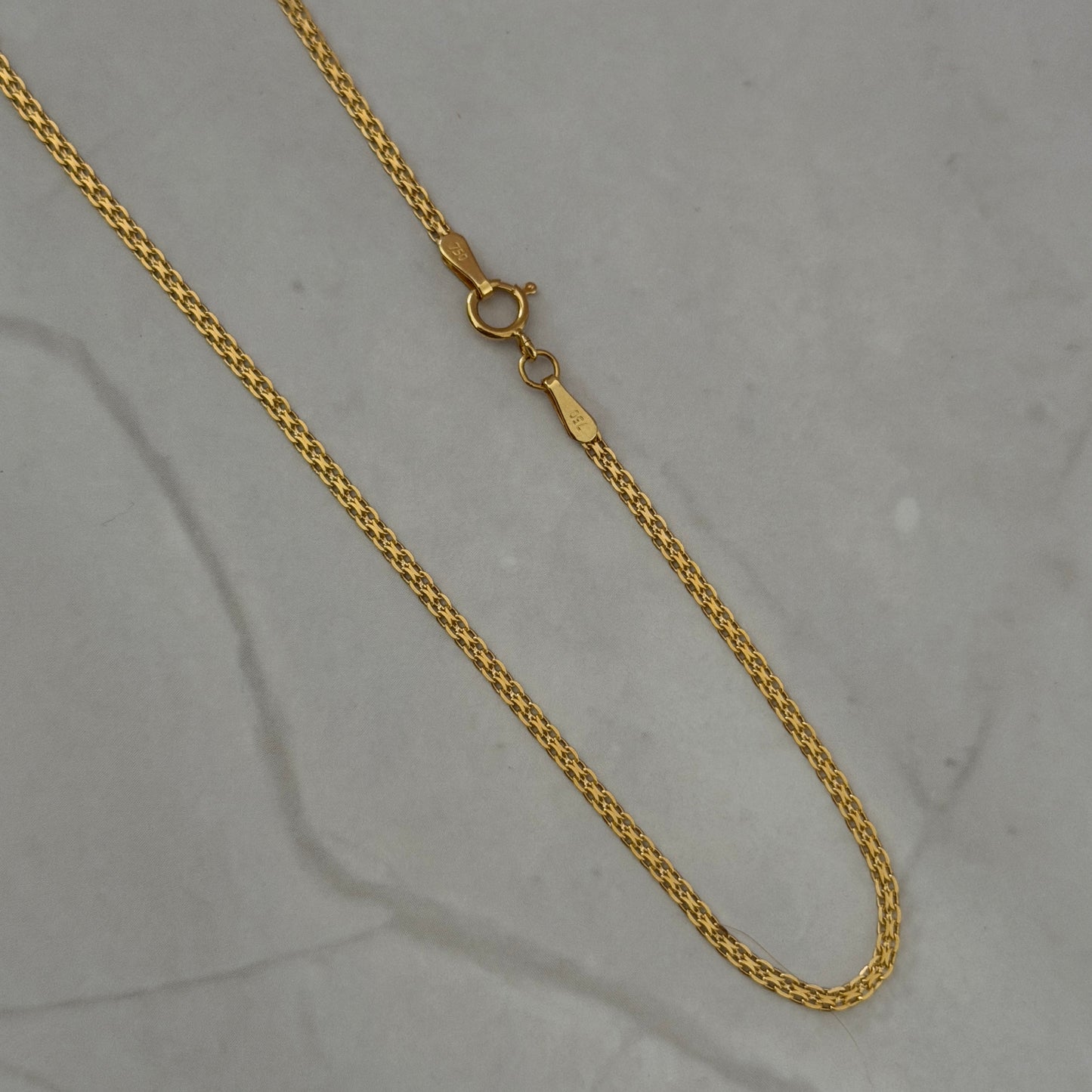 1.5MM MINI SNAKE CHAIN BRACELET YELLOW GOLD ITALY 18K 18CM - 1.16GR