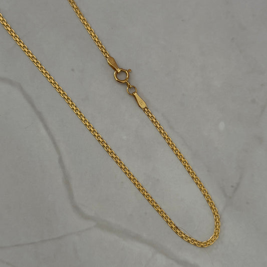 1.5MM MINI SNAKE CHAIN BRACELET YELLOW GOLD ITALY 18K 18CM - 1.16GR