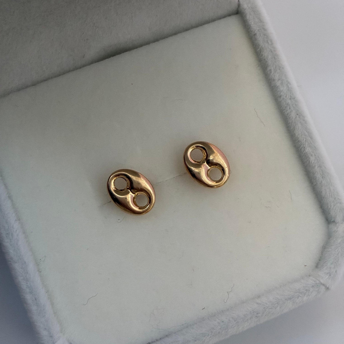 TOPOS GRANO DE CAFE LISOS 8MM ORO AMARILLO COL 18K - 0,7GR