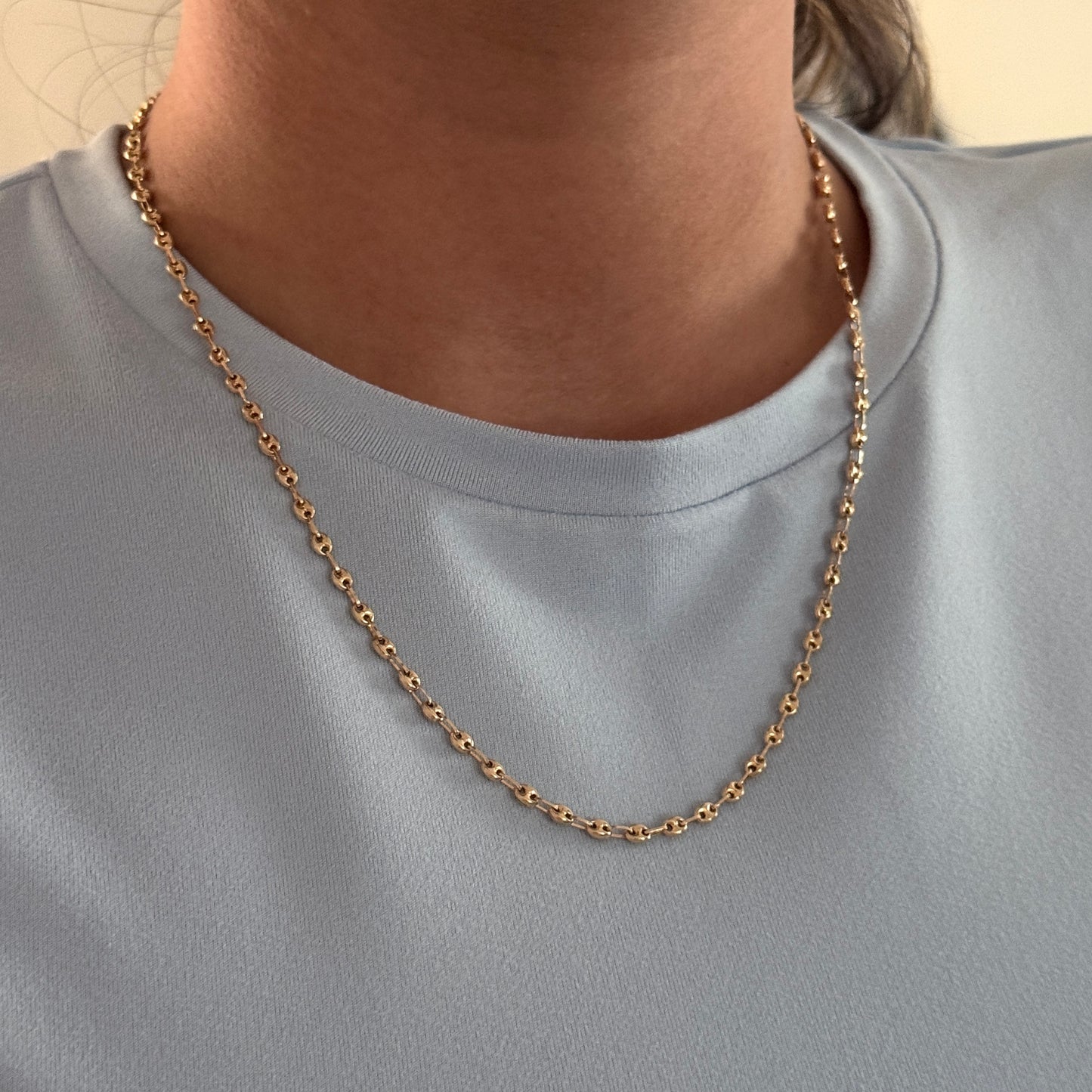 CADENA GRANO DE CAFE 3MM ORO AMARILLO 18K 50CM - 5,73GR
