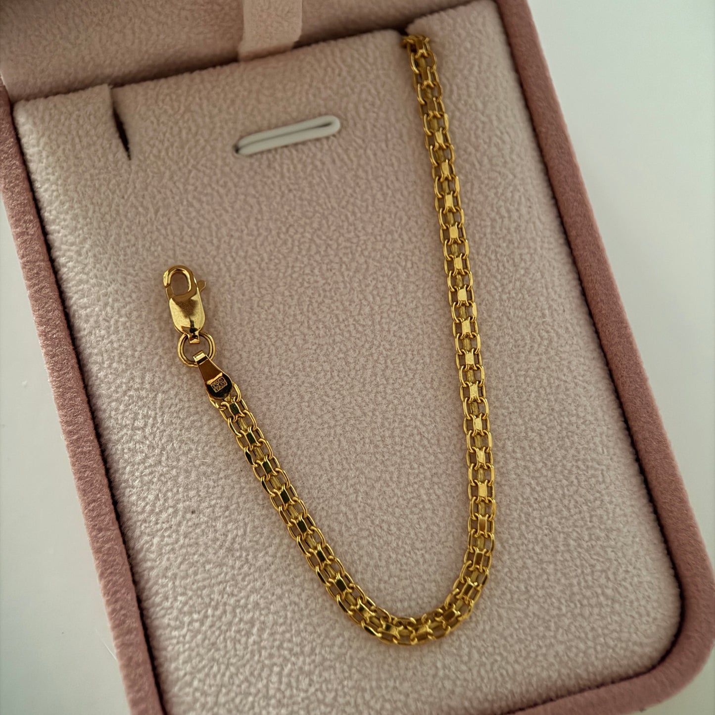 PULSERA CHINA UN CARRIL 3.2MM ORO AMARILLO ITALY 18K 19CM - 2,46GR