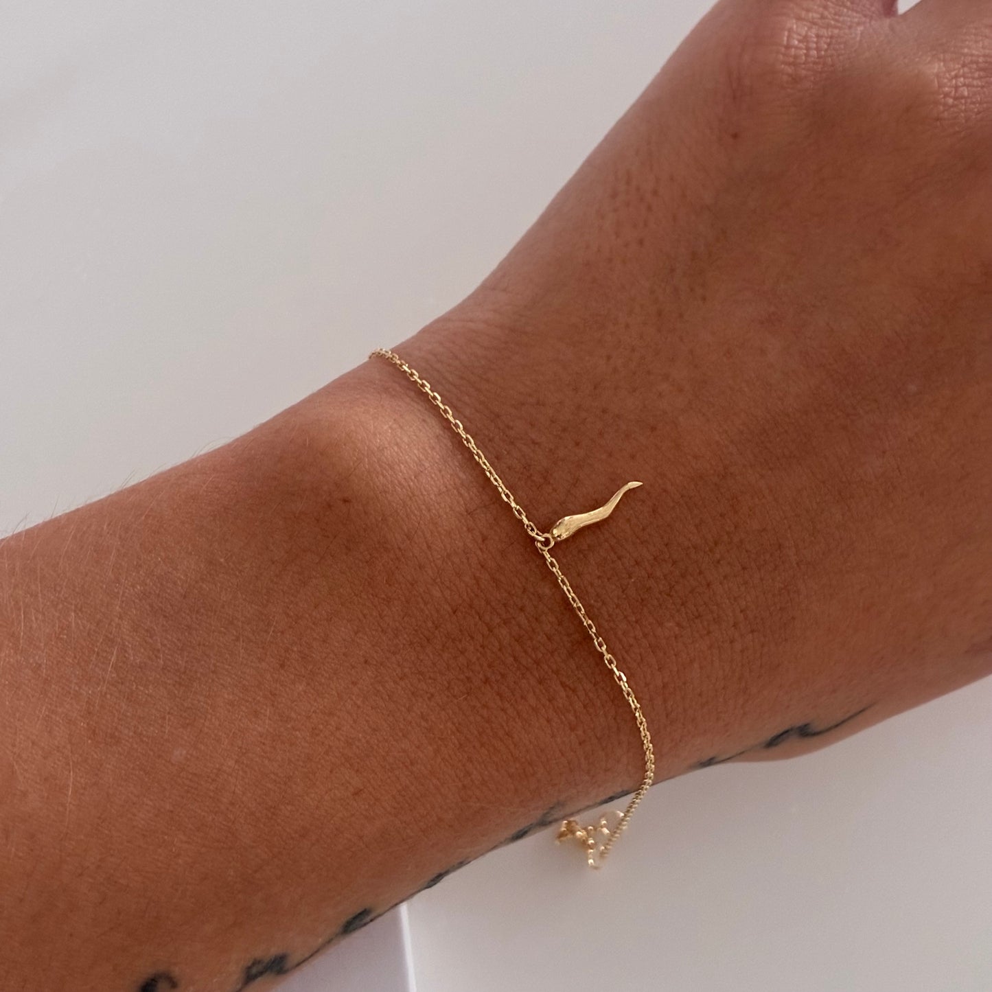 GOLDEN HORN OF ABUNDANCE BRACELET YELLOW GOLD ITALY ESP 18K 17CM TO 19CM - 1.11GR