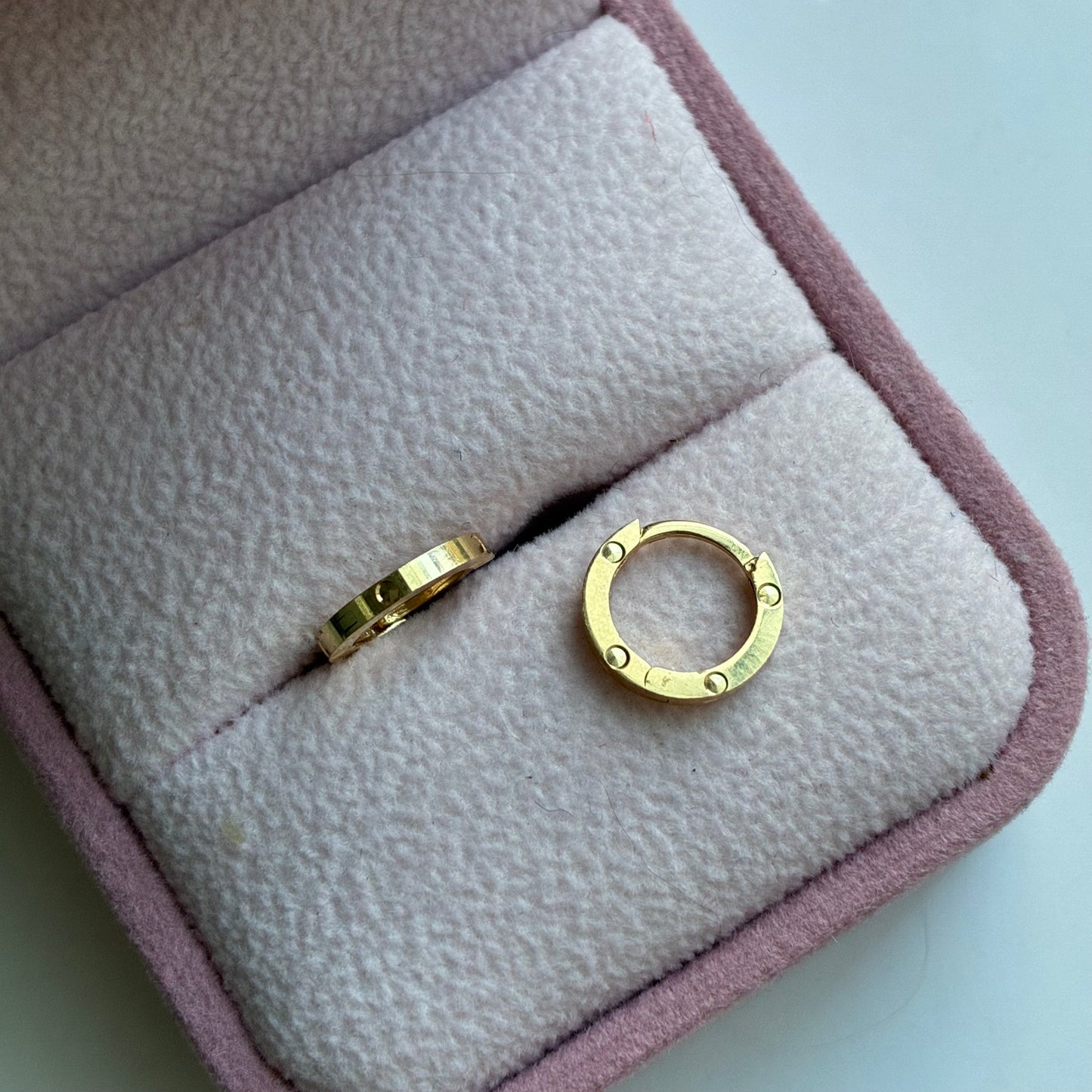 CANDONGAS CLIP DIAMOND POINTS 0.7CM YELLOW GOLD ITALY ESP 18K - 0.89GR