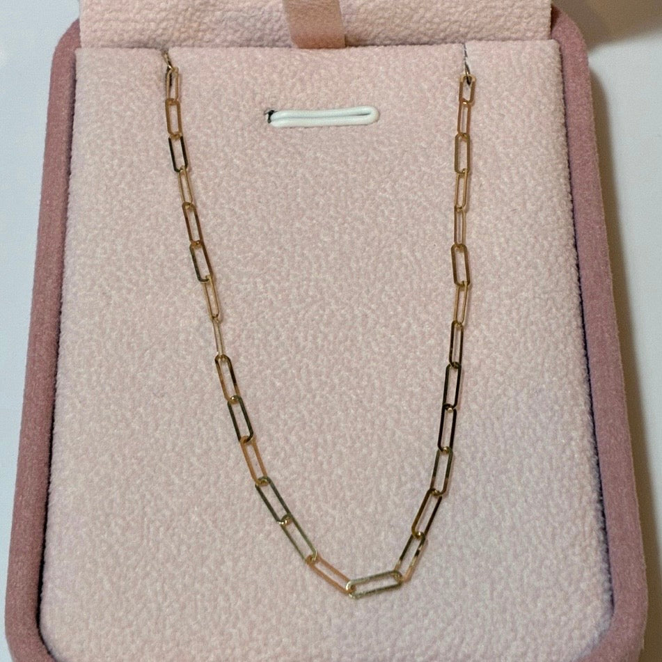 CLIP DIAMOND CUT CHAIN 1.3MM YELLOW GOLD ITALY 18K 50CM - 1.1GR