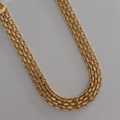 CHINESE TWO-ROAD BRACELET 6.5MM YELLOW GOLD ITALY 18K 21CM -5.27GR