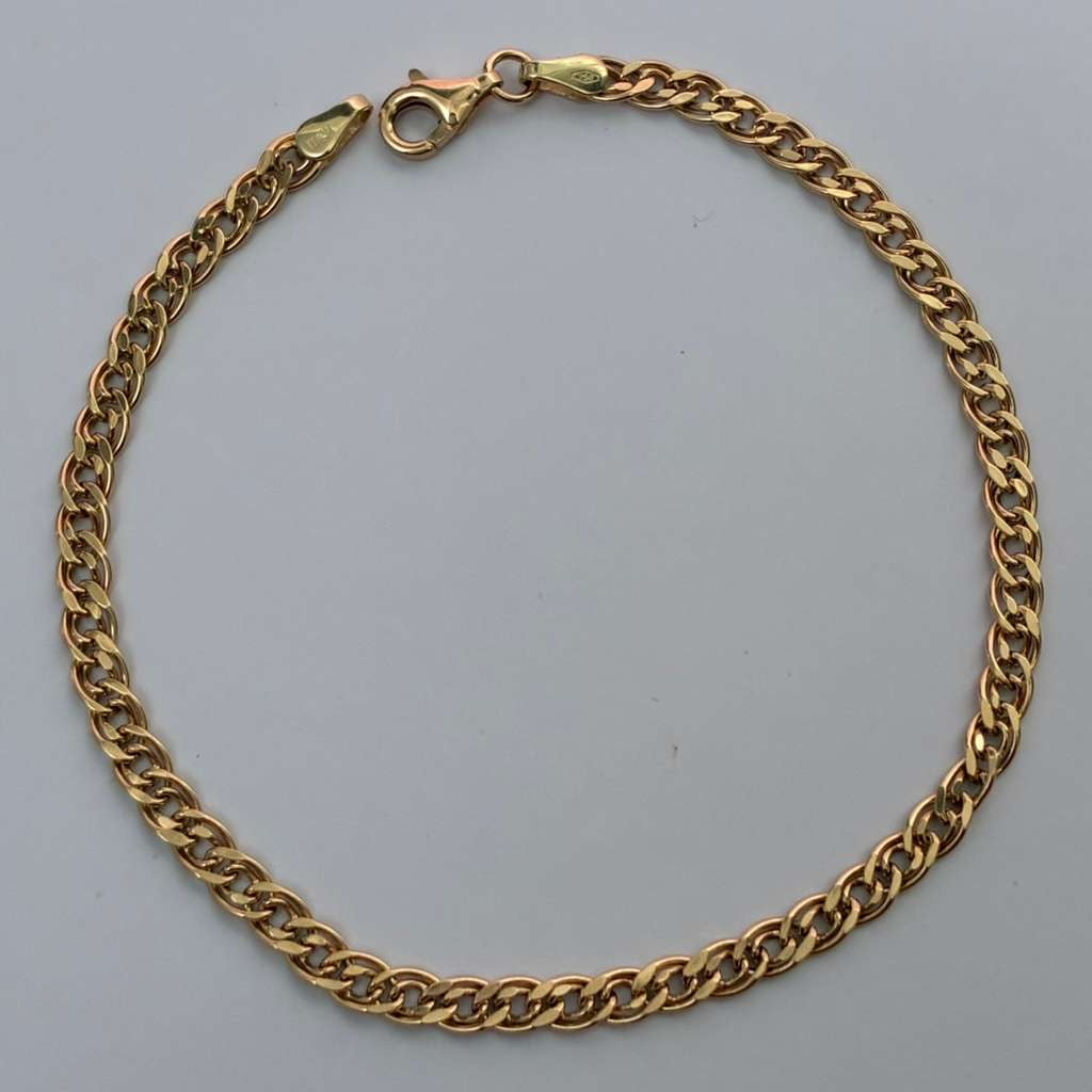 PULSERA DOBLE CUBANA 4MM ORO AMARILLO ITALY 18K 20CM - 2,78GR