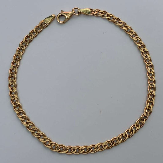 PULSERA DOBLE CUBANA 4MM ORO AMARILLO ITALY 18K 20CM - 2,78GR