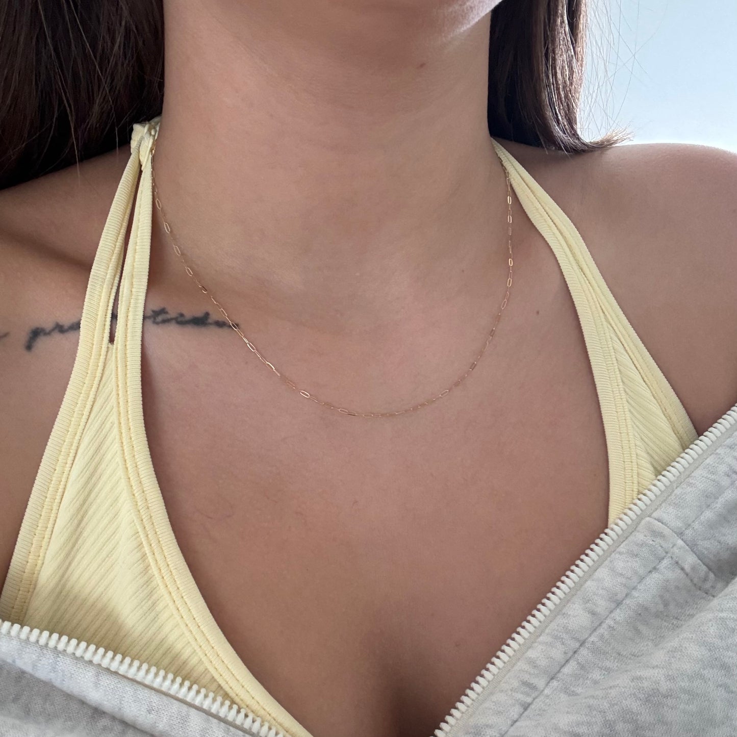 MINI CLIP CHAIN ​​1MM YELLOW GOLD ITALY 18K 45CM - 0.75GR