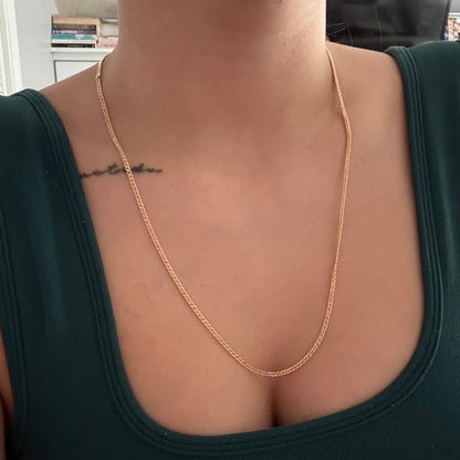 CADENA DOBLE CUBANA BARBADA 1.5MM ORO AMARILLO ITALY 18K - 60CM 3,55GR