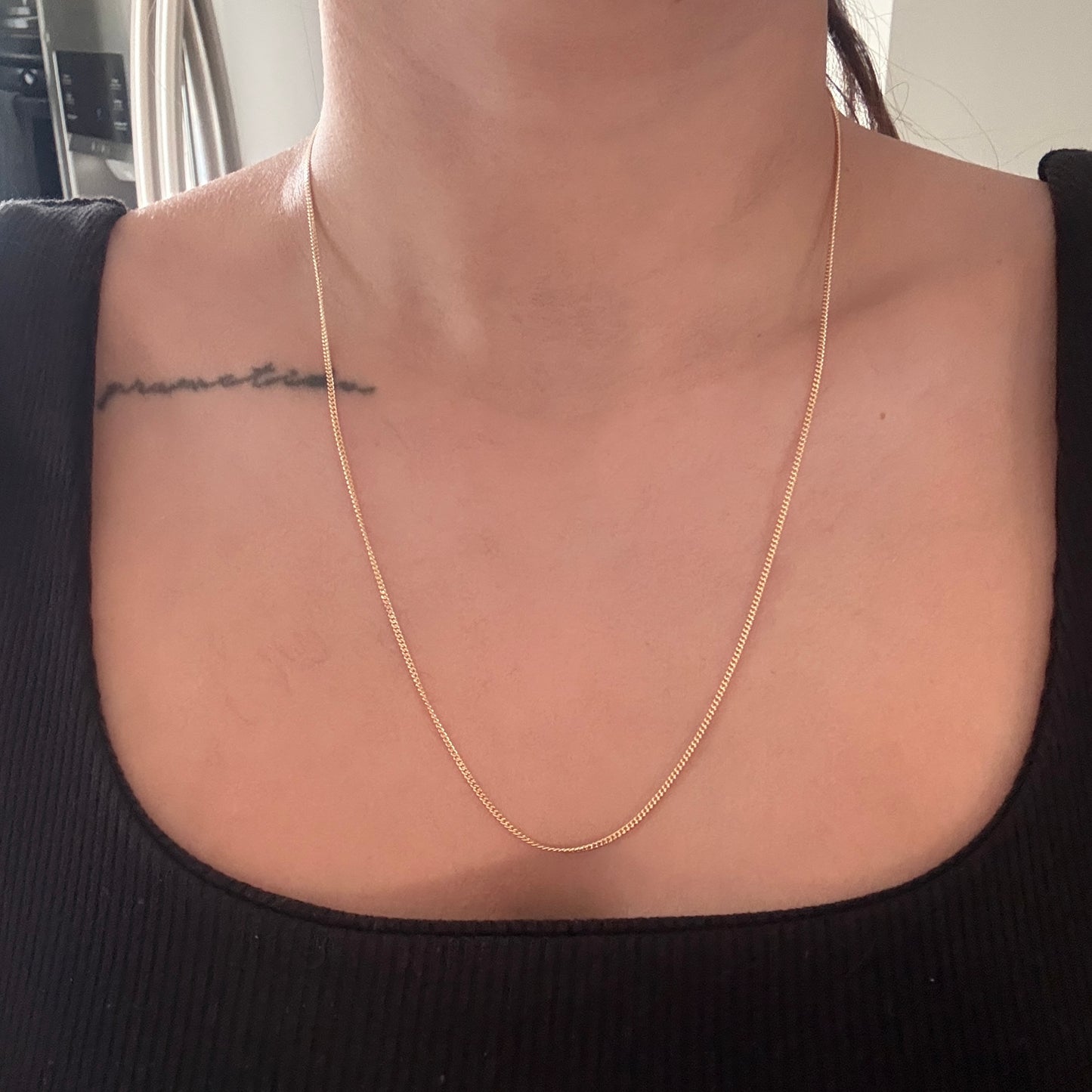 MINI CUBAN CHAIN 1.2MM YELLOW GOLD ITALY 18K 55CM - 2.19GR