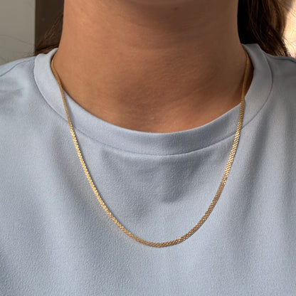 CADENA CHINA DIAMANTADA UN CARRIL 2.0MM ORO AMARILLO ITALY 18K 50CM - 2,84GR