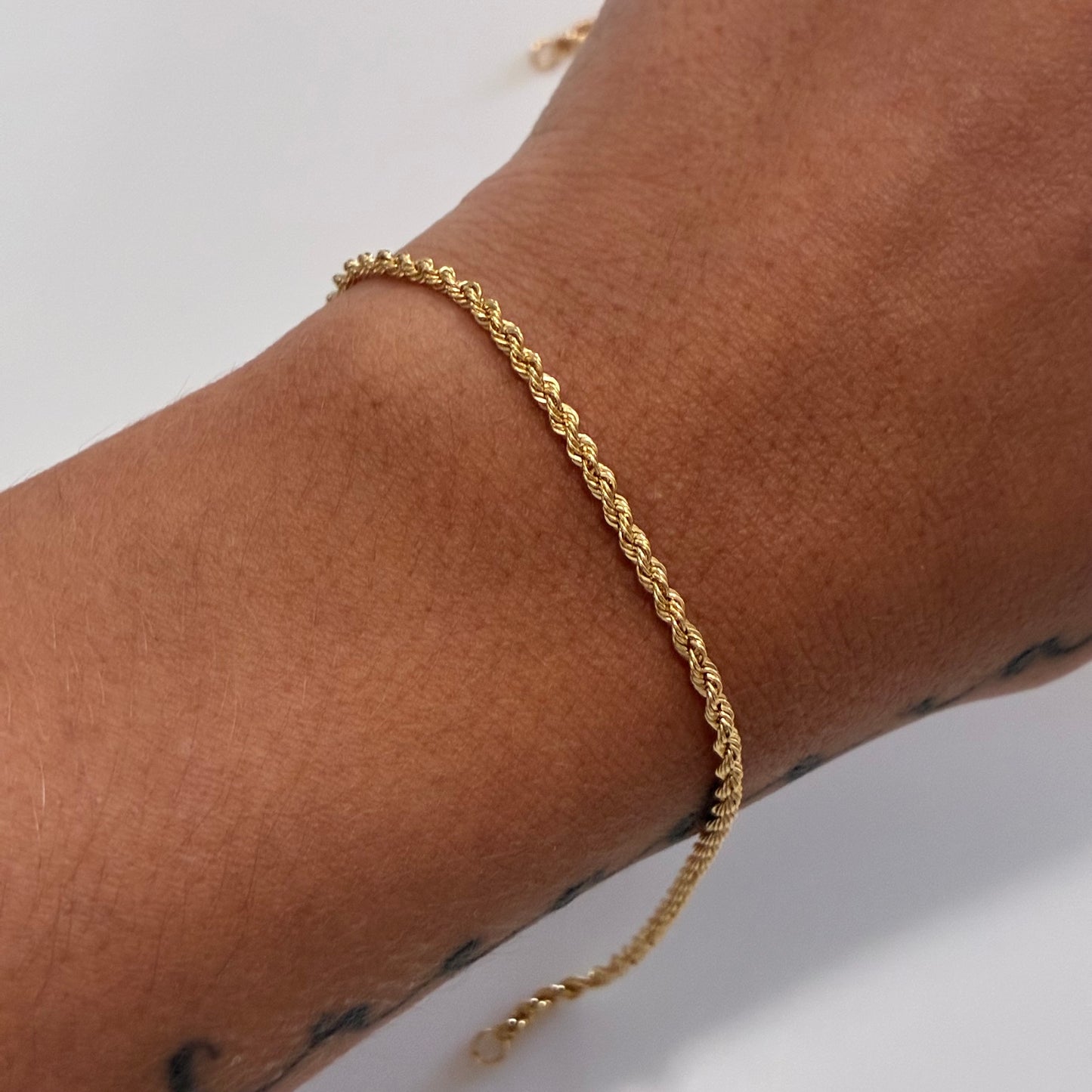 2MM YELLOW GOLD 18K ITALY BOW BRACELET 18.5CM - 1.0GR