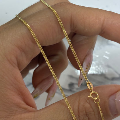 DOUBLE MINI CUBAN CHAIN 1.2MM 18K ITALIAN YELLOW GOLD - 45CM 1.09GR