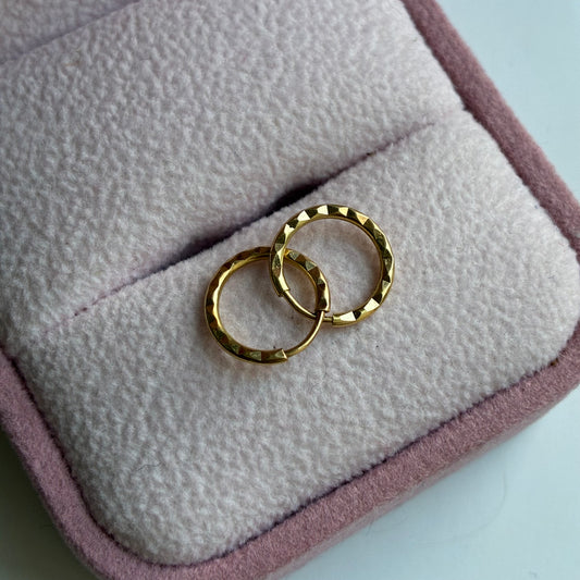 DIAMOND MISSABLE CANDONGAS 0.8CM 18K YELLOW GOLD - 0.41GR