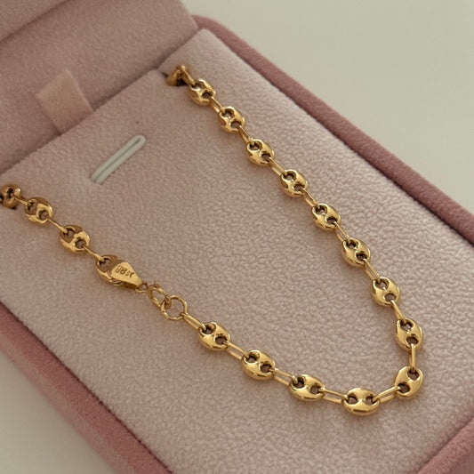 CADENA GRANO DE CAFE 4MM ORO AMARILLO 18K 45CM - 6,75GR