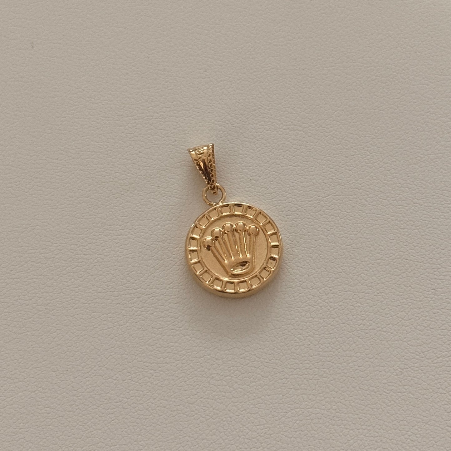 DIJE CORONA LISA 2,3CM ORO AMARILLO 18K - 1,1GR