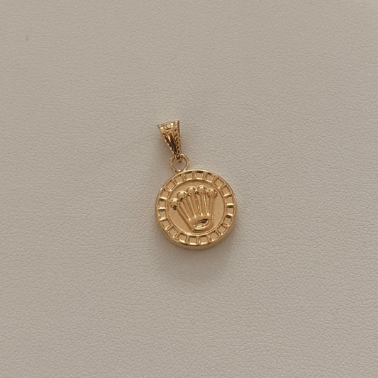 DIJE CORONA LISA 2,3CM ORO AMARILLO 18K - 1,1GR