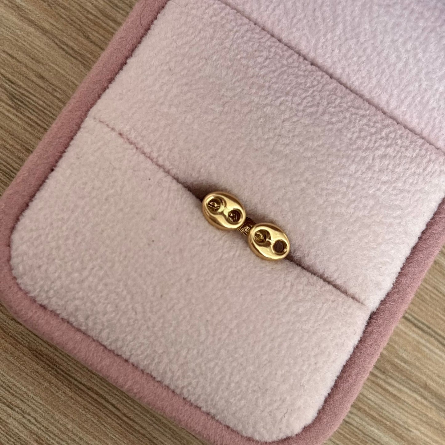 TOPOS GRANO DE CAFÉ LISOS 4.5MM ORO AMARILLO COL 18K - 0,52GR