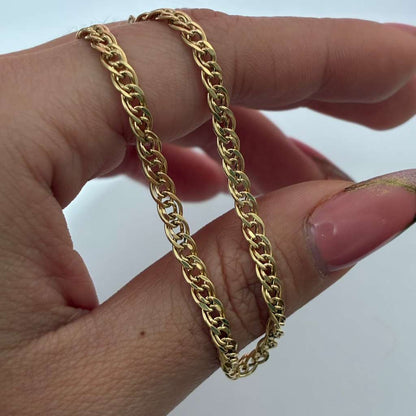 PULSERA DOBLE CUBANA 4MM ORO AMARILLO ITALY 18K 20CM - 2,78GR