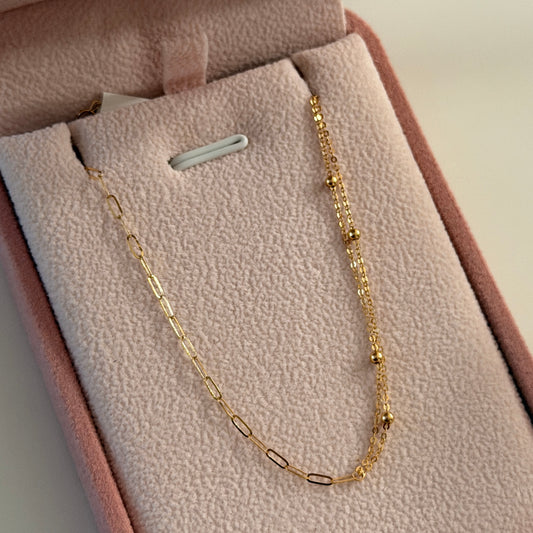 MINI CLIP BRACELET + STAR ROLON YELLOW GOLD ITALY ESP 18K 17CM TO 20CM - 0.63GR