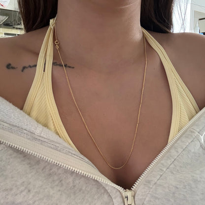 MINI ROUND CUBAN CHAIN ​​1MM YELLOW GOLD ITALY 18K 60CM 2.0GR