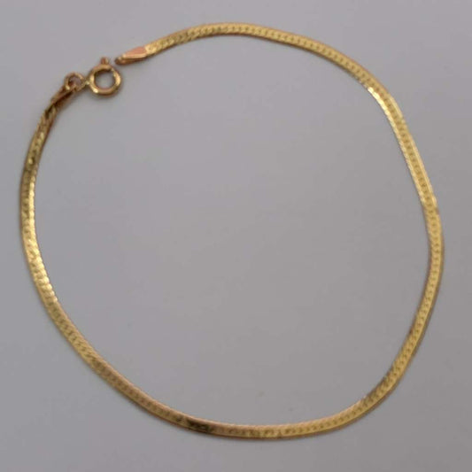 2MM DIAMOND CUT SNAKE BRACELET 18K YELLOW GOLD ITALY 18.5CM - 1.54GR