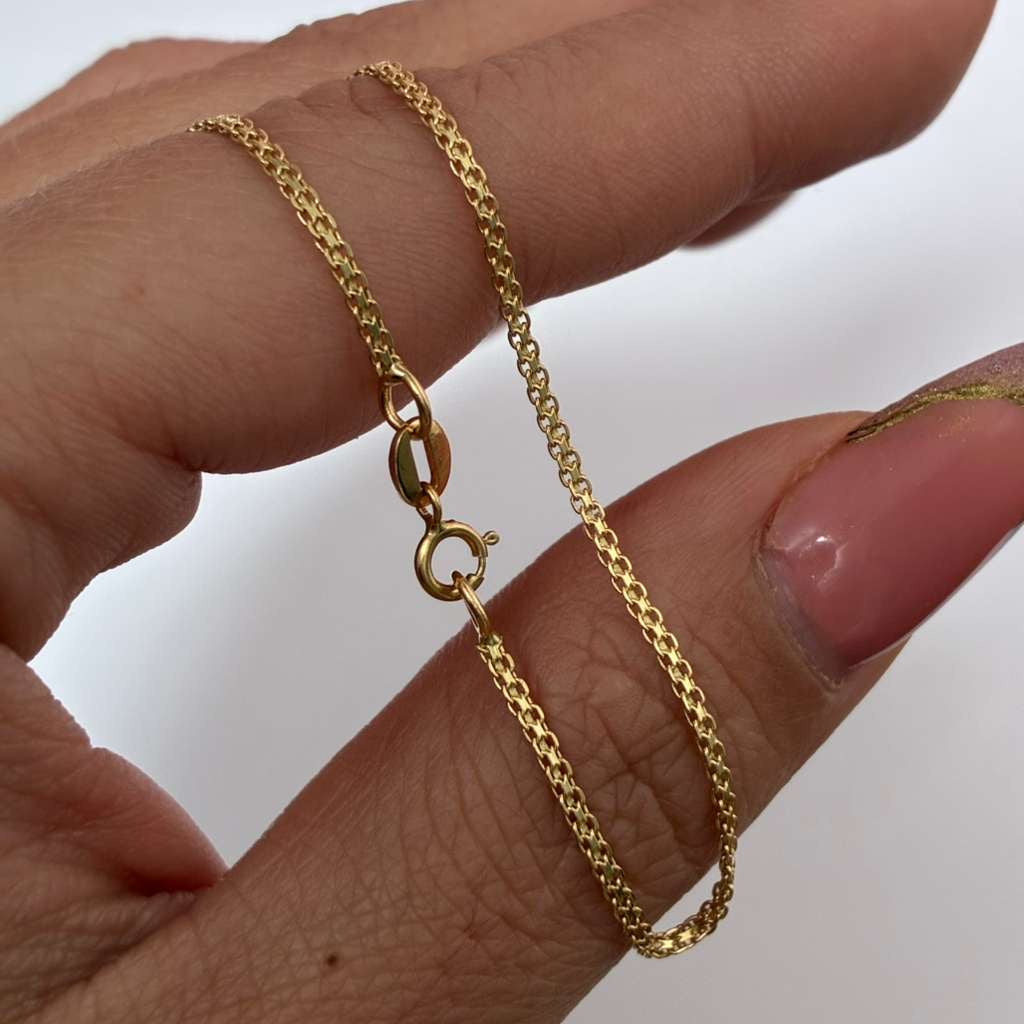 PULSERA MINI CHINA UN CARRIL 1.5MM ORO AMARILLO ITALY 18K 18.5CM - 1,18GR