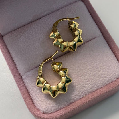 CANDONGAS CUADRADAS EN PUNTA 1.0CM ORO AMARILLO ITALY 18K - 2,21GR