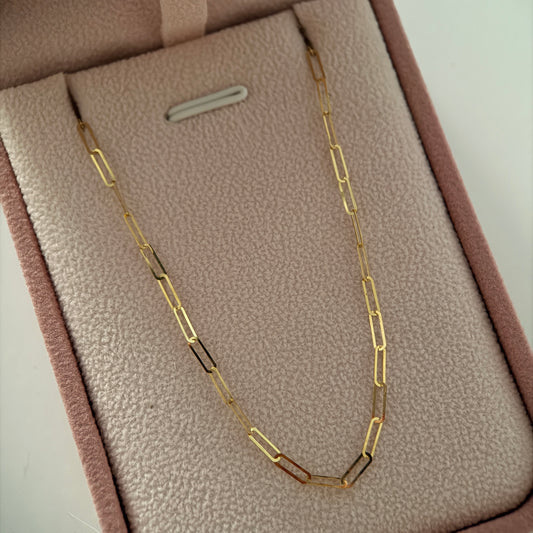 CADENA CLIP DIAMANTADA 2MM ORO AMARILLO ITALY 18K 50CM - 1,11GR