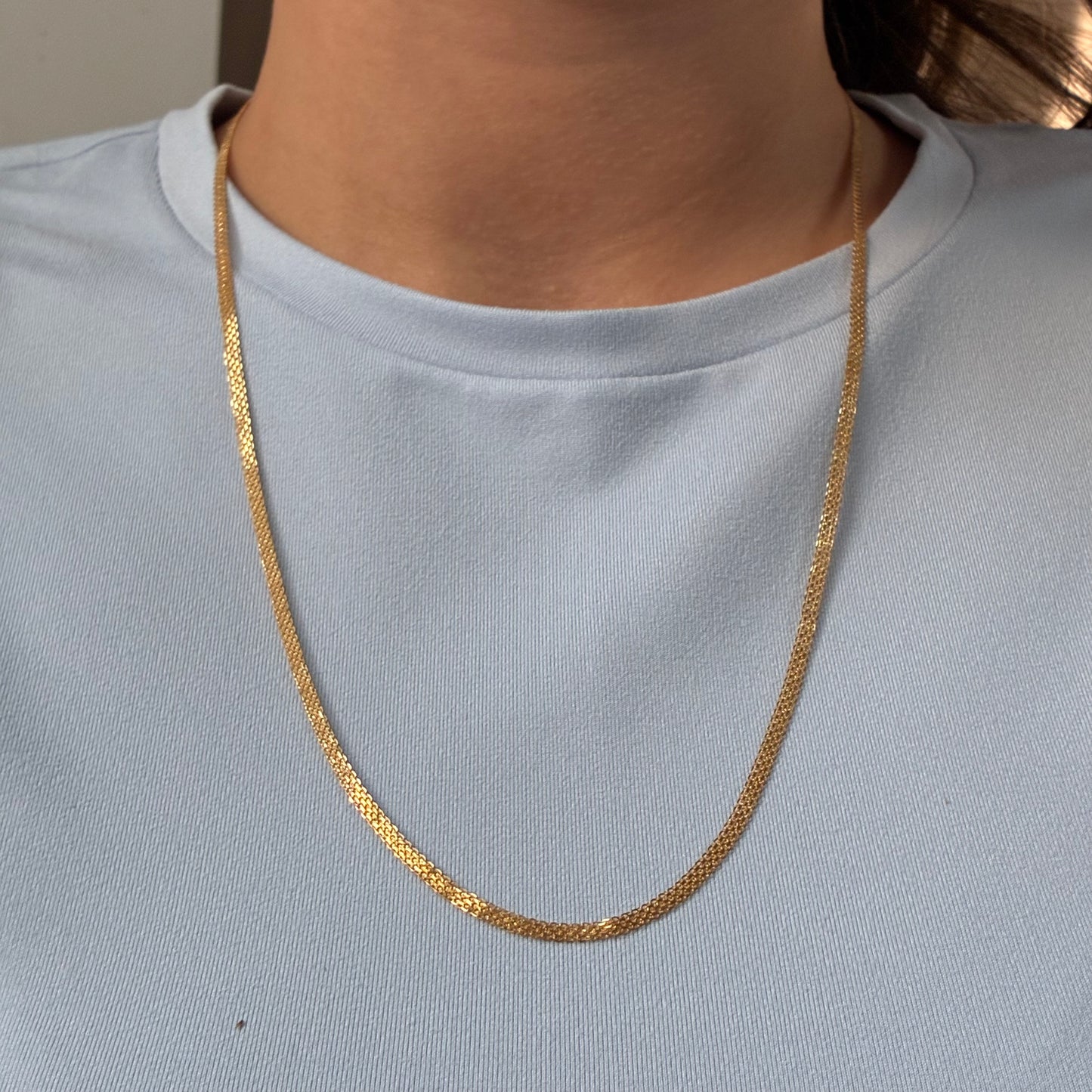 CADENA CHINA DIAMANTADA DOS CARRILES 2.5MM ORO AMARILLO ITALY 18K 60CM - 4,15GR