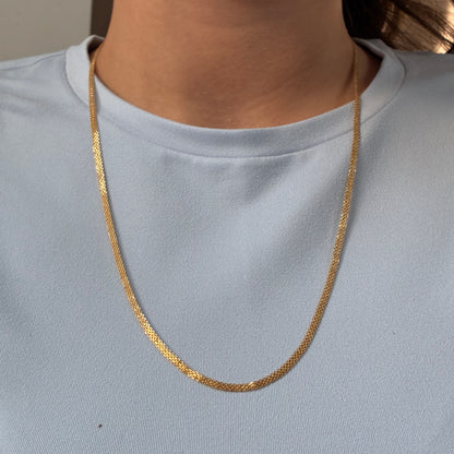 CADENA CHINA DIAMANTADA DOS CARRILES 2.5MM ORO AMARILLO ITALY 18K 60CM - 4,15GR