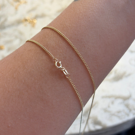 CADENA MINI CUBANA 1.4MM ORO AMARILLO ITALY 18K 45CM - 1,55GR