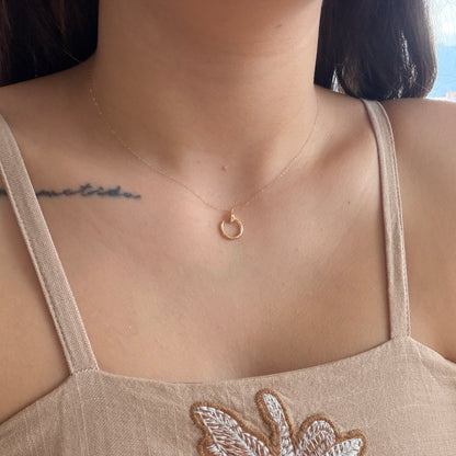 MINI ROLON CHAIN + PLAIN NAIL PENDANT YELLOW GOLD ITALY 18K 40CM - 0.72GR