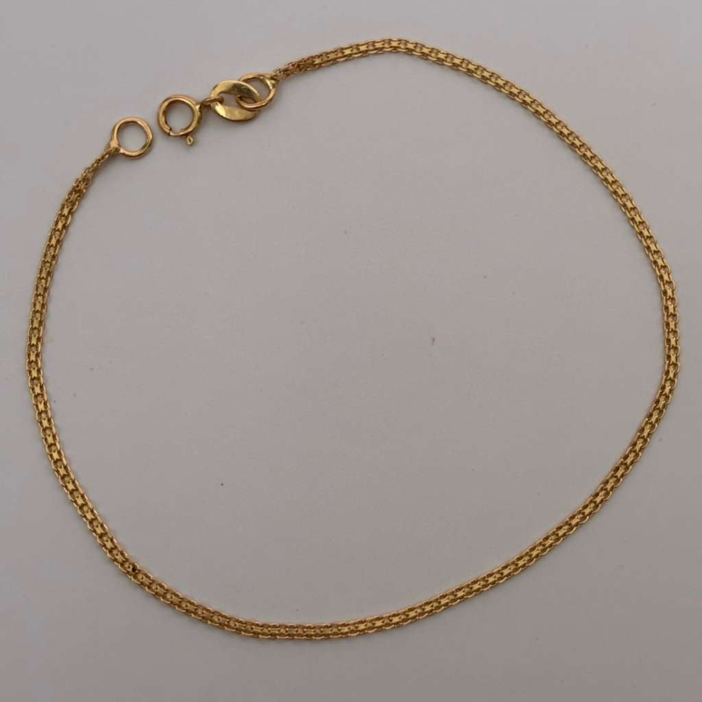 PULSERA MINI CHINA UN CARRIL 1.5MM ORO AMARILLO ITALY 18K 18.5CM - 1,18GR