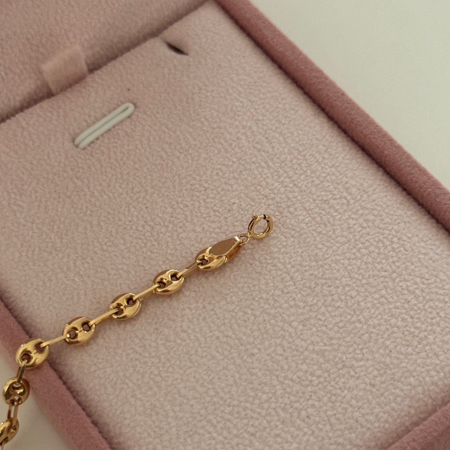 PULSERA GRANO DE CAFE 4MM ORO AMARILLO 18K 17,5CM - 2,58GR
