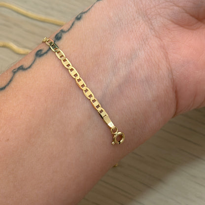 FLAT LADDER BRACELET 2.5MM YELLOW GOLD ITALY 18K -19CM 2.17GR