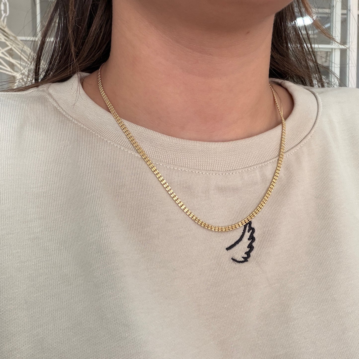 DIAMOND-CUT THREE-ROAD CHAIN 2.9MM YELLOW GOLD 18K ITALY - 45CM 6.43GR